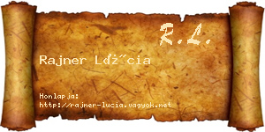 Rajner Lúcia névjegykártya